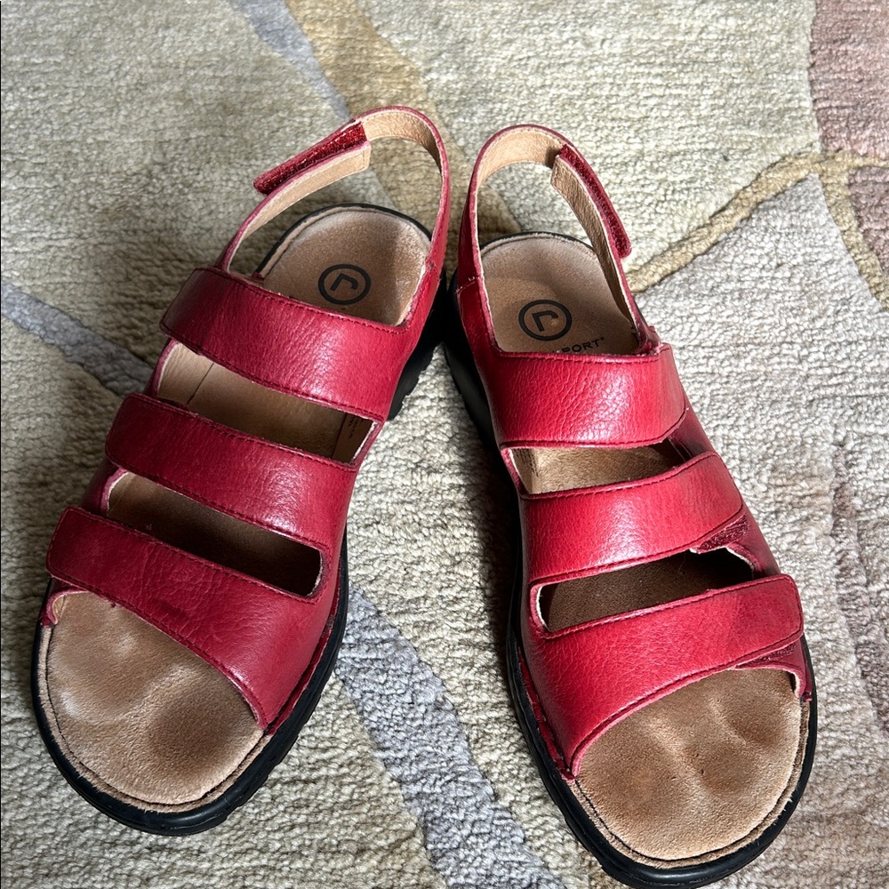 Rockport Red Leather Women's Sandals, 8.5